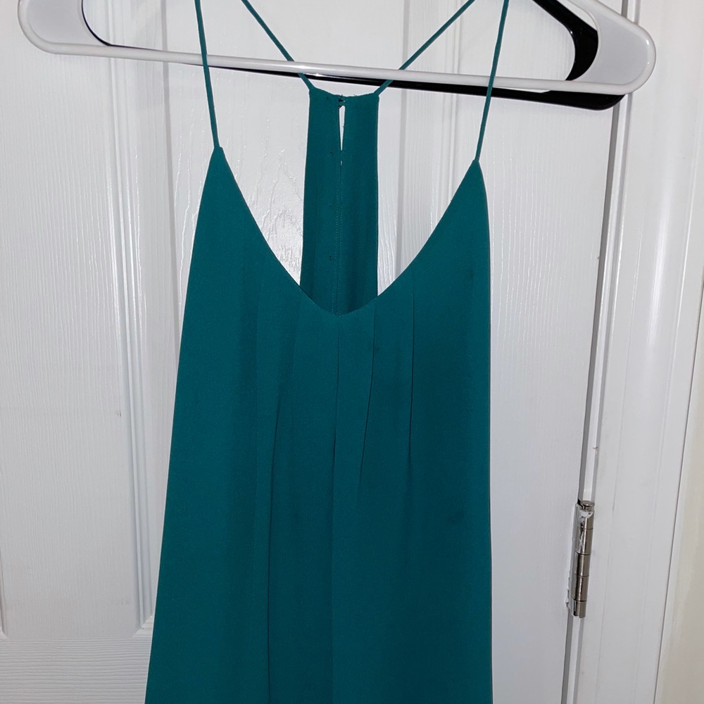 Turquoise flowy tank top